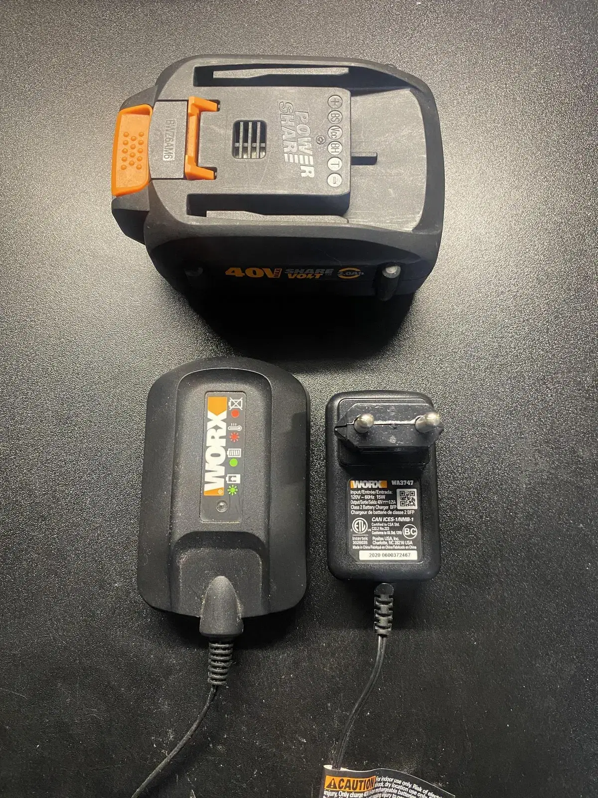 WORX 40V WA3580 2Ah WA3747